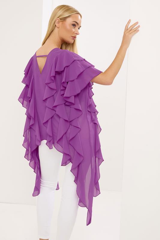 STAR Purple Mesh Ruffle Blouse | StarByJM 2