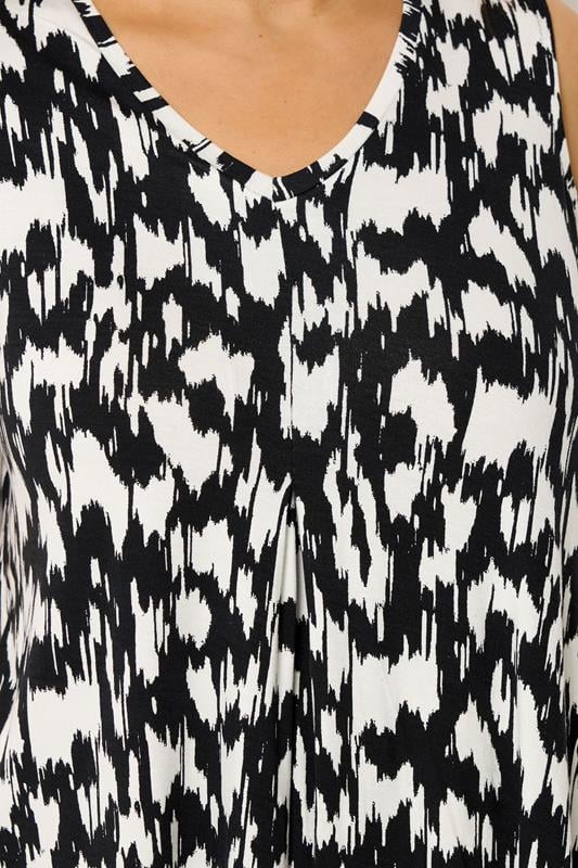 YOURS Plus Size Black Abstract Pleat Vest Top  |Yours Clothing 4