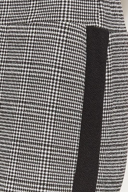Petite Black Check Print Slim Leg Trousers | PixieGirl  3