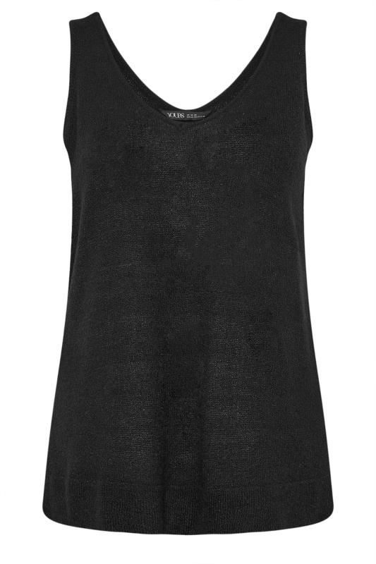 YOURS Plus Size Black Knitted Vest Top | Yours Clothing 6