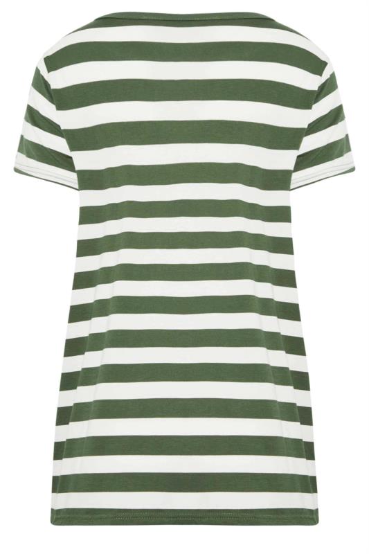 LTS Tall Khaki Green & White Stripe T-Shirt | Long Tall Sally 7