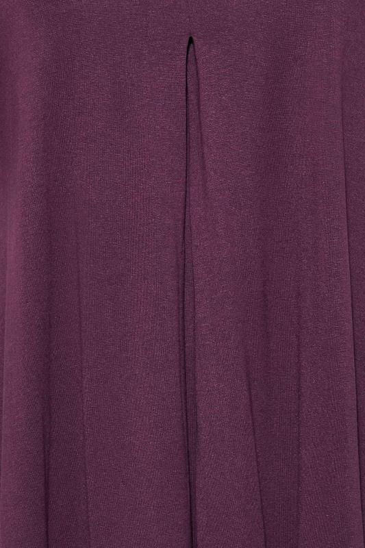 Plus Size Purple Pleat Angel Sleeve Swing Top | Yours Clothing 5