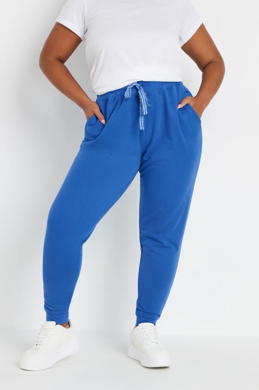  Grande Taille YOURS Curve Blue Elasticated Stretch Joggers