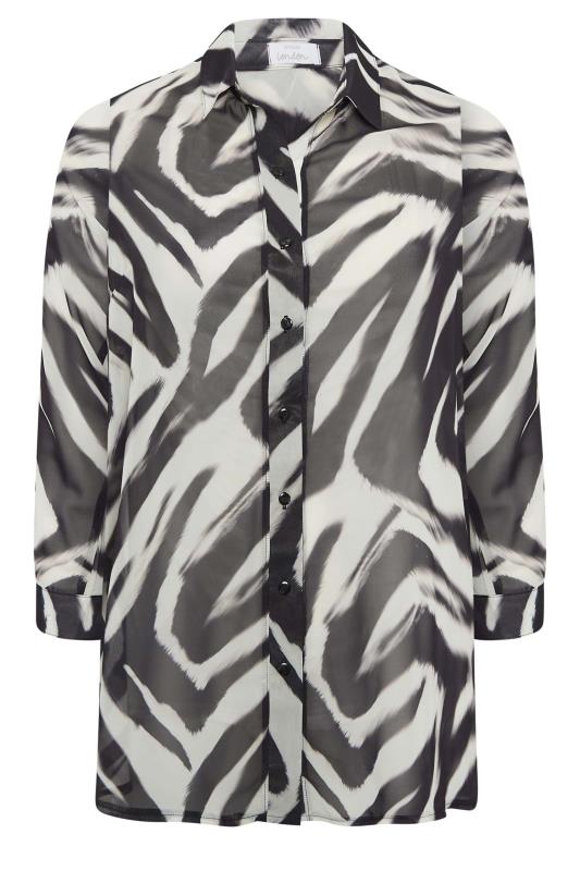 YOURS LONDON Plus Size Black Zebra Print Boyfriend Shirt | Yours Clothing 6