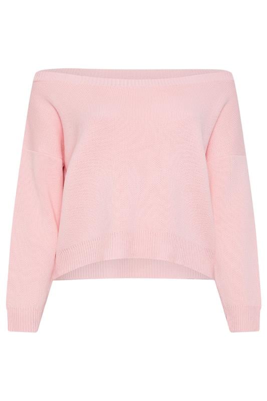 LIMITED COLLECTION Plus Size Pink Knitted Off Shoulder Jumper | Yours Clothing 5