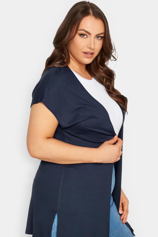 YOURS Plus Size Navy Blue Short Sleeve Cardigan | Yours Clothing 4