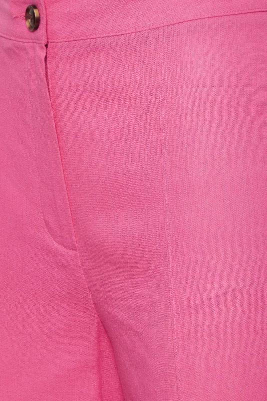LTS Tall Hot Pink Linen Look Trousers | Long Tall Sally  3