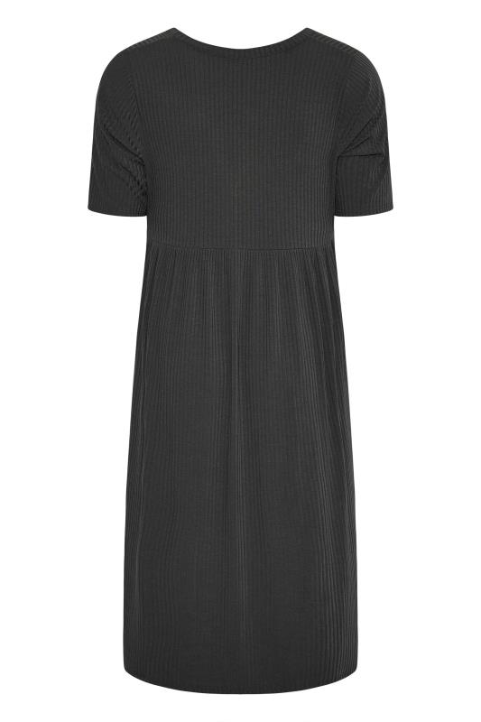 LIMITED COLLECTION Curve Black Ribbed Peplum Midi Dress 7