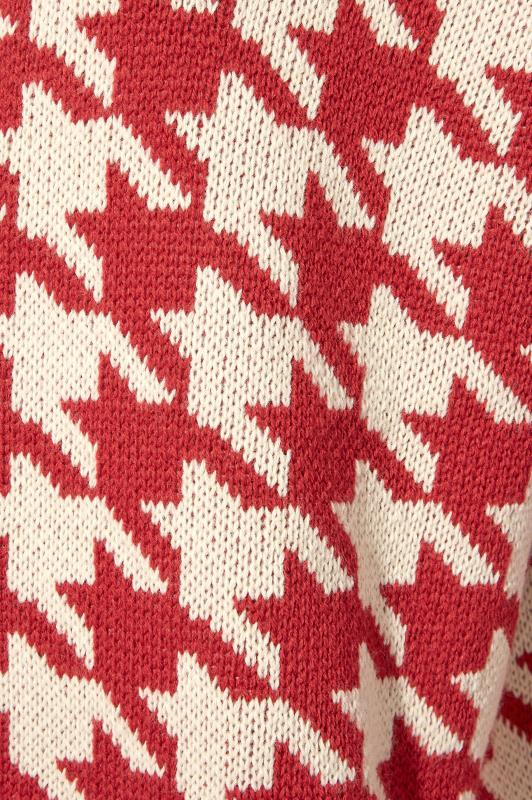 Plus Size Red Dogtooth Check Cardigan | Yours Clothing 5