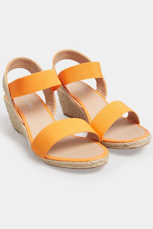 Orange Espadrille Wedges In Wide E Fit & Extra Wide EEE Fit | Yours Clothing 1