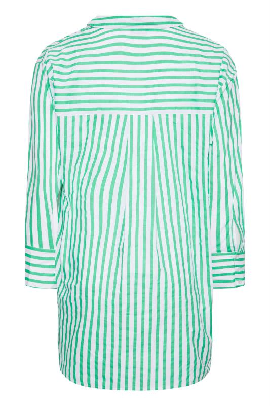 LIMITED COLLECTION Curve Green Stripe Oversized Shirt_BK.jpg