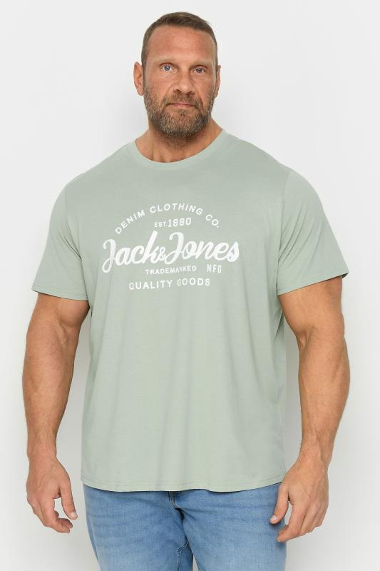  Grande Taille JACK & JONES Big & Tall Sage Green Forest T-Shirt