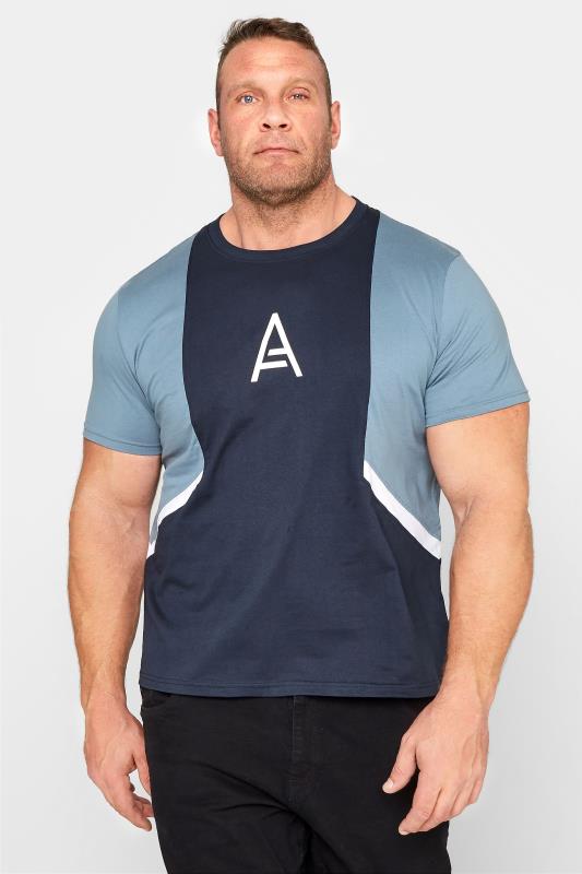 STUDIO A Big & Tall Navy Blue Cut & Sew T-Shirt 1