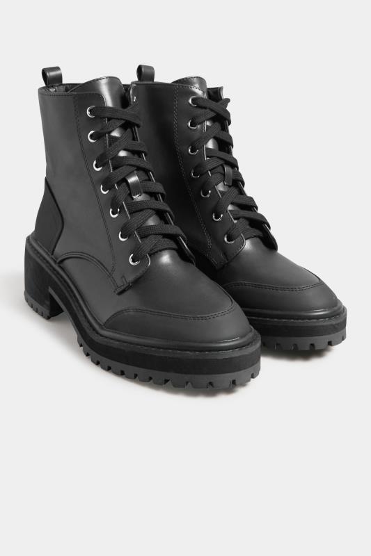 LTS Black Chunky Ankle Boots In Standard D Fit | Long Tall Sally 2