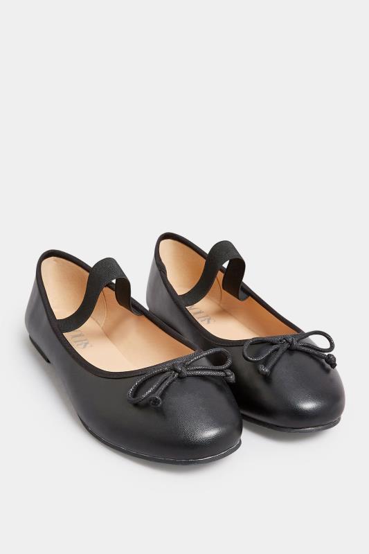 Black Mary Jane Ballerina Pumps In Wide E Fit & Extra Wide EEE Fit | Yours Clothing 2