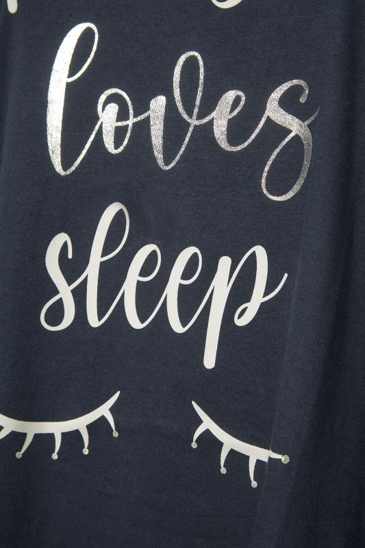 Curve Navy Blue 'This Girl Loves Sleep' Slogan Pyjama Top 8