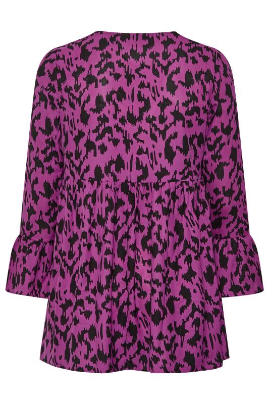 LIMITED COLLECTION Plus Size Purple Leopard Print Blouse | Yours Clothing 7
