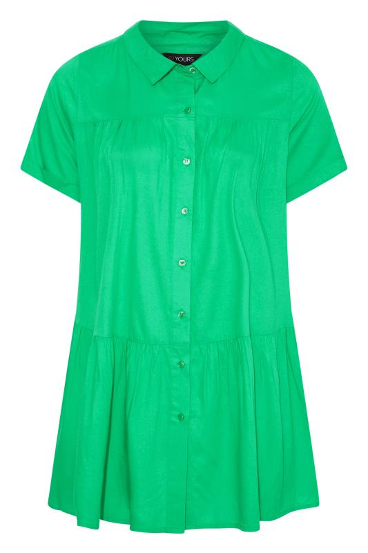 Curve Bright Green Tiered Smock Shirt 6