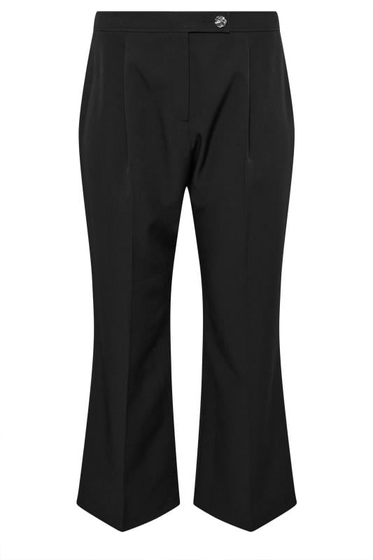 YOURS LONDON Plus Size Black Tailored Wide Leg Trousers | Yours Clothing 6