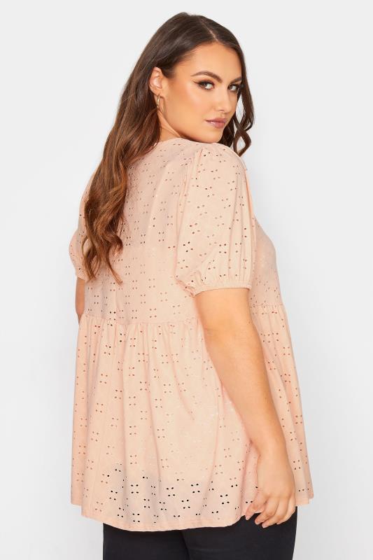Curve Pink Broderie Anglaise Peplum Top 3