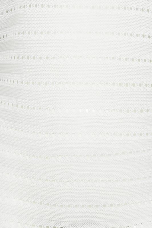 YOURS Plus Size White Slash Neck Open Knit Jumper | Yours Clothing 5