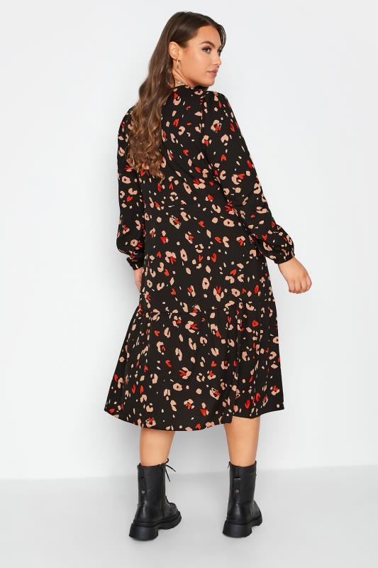 Plus Size Black Leopard Print Button Through Dress | Yours Clothing 3