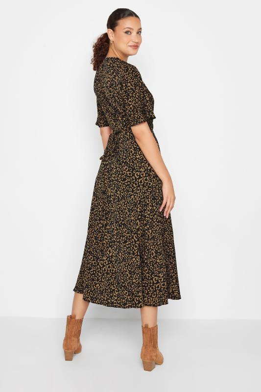 LTS Tall Women's Black Leopard Print Midaxi Wrap Dress | Long Tall Sally 3