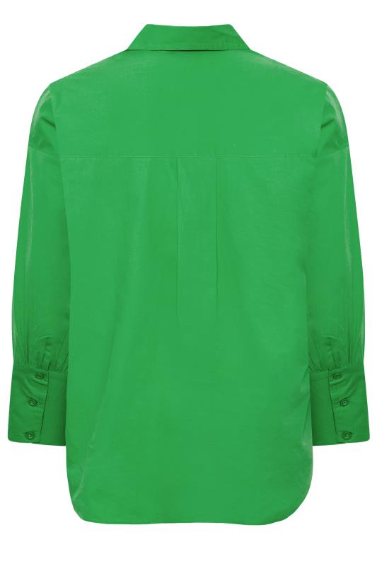Plus Size Green Oversized Poplin Shirt | Yours Clothing 7