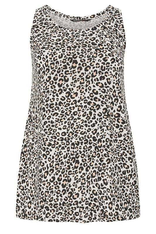 YOURS Plus Size Natural Brown Leopard Print Vest Top | Yours Clothing 5