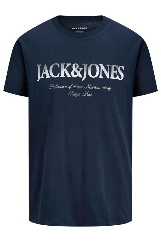 JACK & JONES Big & Tall Navy Blue Short Sleeve Graphic T-Shirt  2
