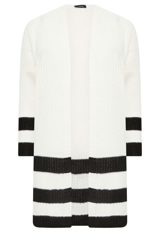 YOURS Curve Plus Size White Stripe Cardigan | Yours Clothing  6
