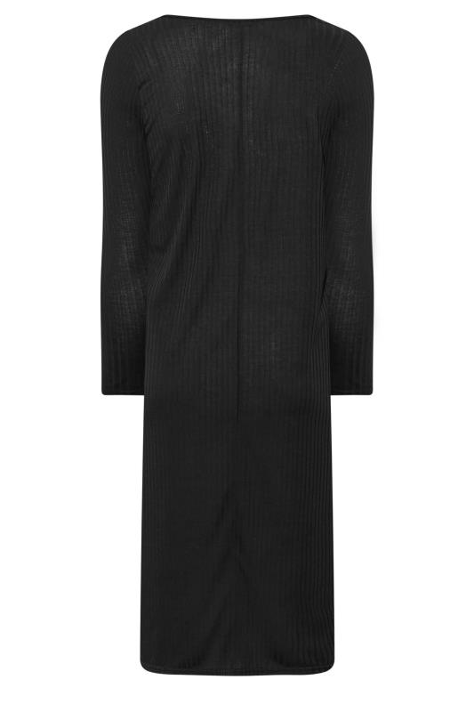 LIMITED COLLECTION Plus Size Black Ribbed Midi Dress | Yours Clothing  6
