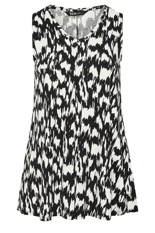 YOURS Plus Size Black Abstract Pleat Vest Top  |Yours Clothing 5