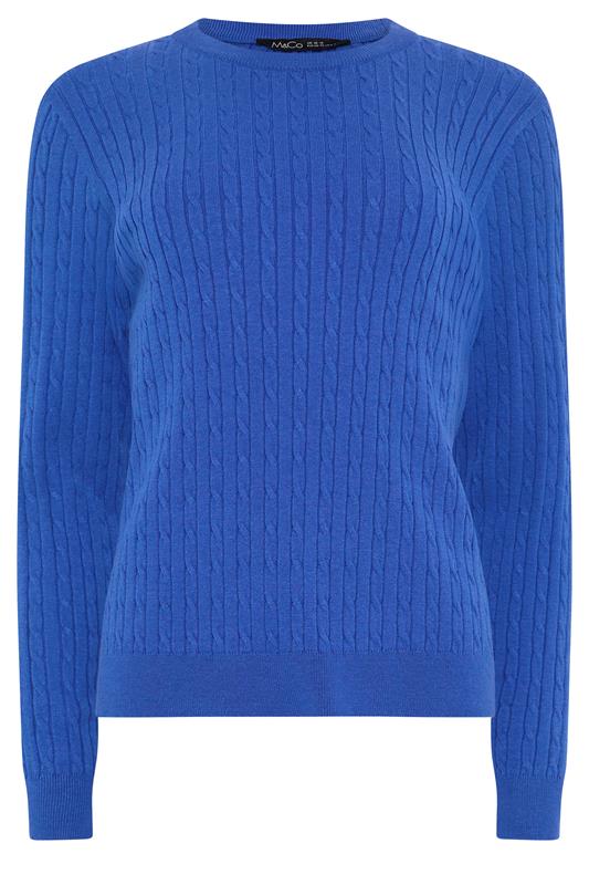 M&Co Blue Cable Knit Jumper | M&Co 5
