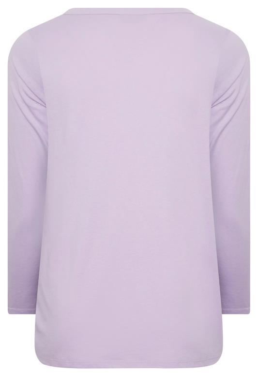 Plus Size Lavender Purple Long Sleeve T-Shirt | Yours Clothing 6