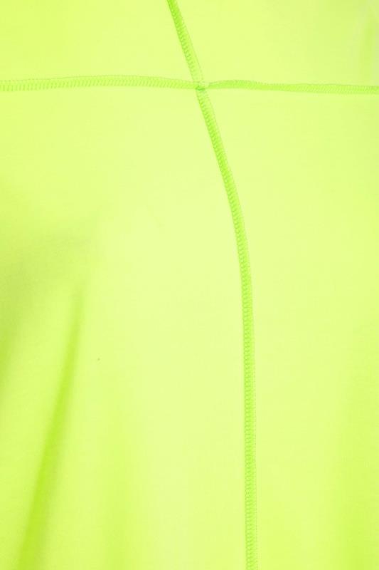 LIMITED COLLECTION Plus Size Lime Green Exposed Seam T-Shirt | Yours Clothing  4