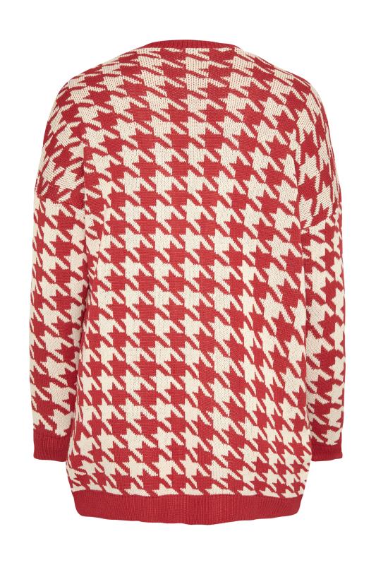 Curve Red Dogtooth Check Cardigan 7