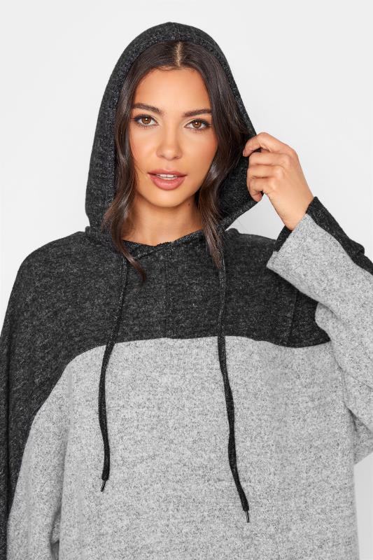 LTS Tall Grey Colourblock Soft Touch Hoodie 4