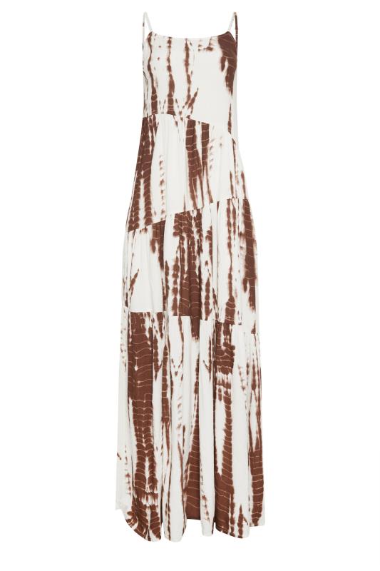 LTS Tall Women's Brown Tie Dye Strappy Maxi Dress | Long Tall Sally 6