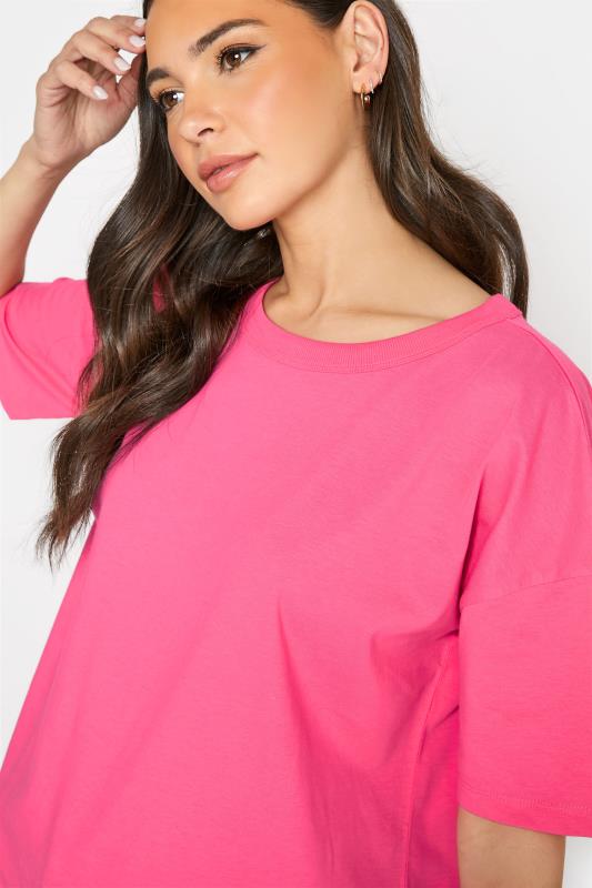 LTS Tall Bright Pink Oversized Tunic T-Shirt 4