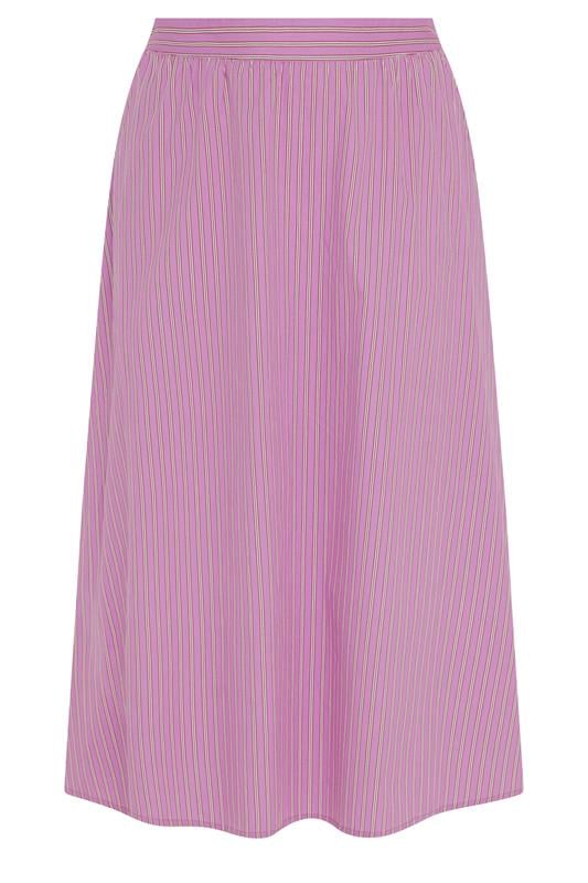 YOURS Plus Size Pink Stripe Midi Skirt | Yours Clothing 5