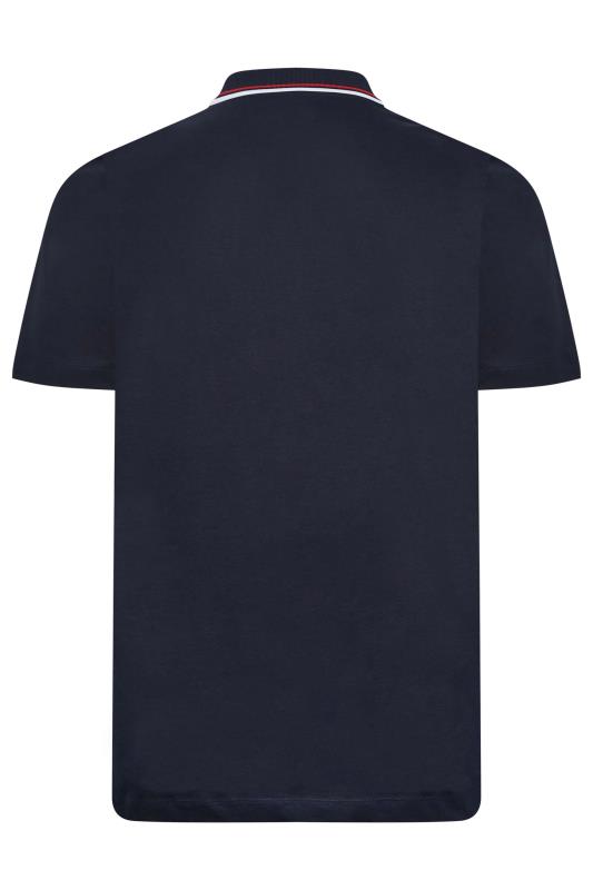JACK & JONES Big & Tall Navy Blue Short Sleeve Logo Polo Shirt | BadRhino 4