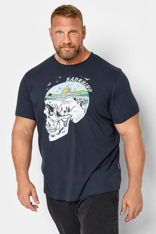 BadRhino Big & Tall Blue Skull River Print T-Shirt | BadRhino 2