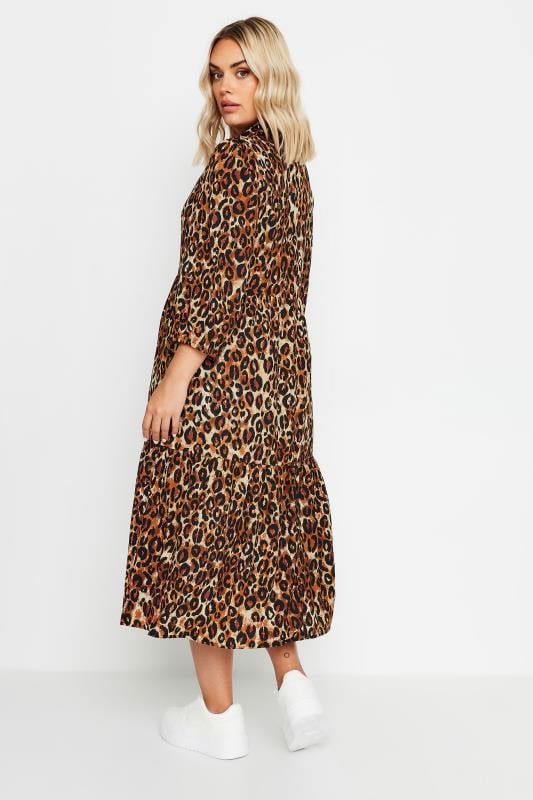 YOURS Plus Size Brown Rust Leopard Print Shirt Dress | Yours Clothing 4