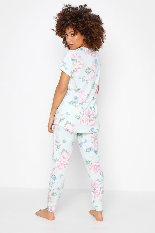 Petite Blue Floral Print Pyjama Set 2