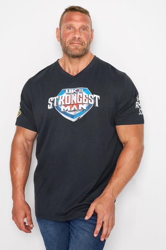 BadRhino Big & Tall Black Ultimate Strongman V-Neck T-Shirt 1