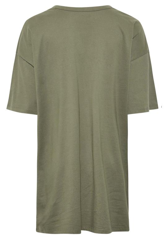 Plus-Size Khaki Green Oversized Tunic T-Shirt | Yours Clothing 7