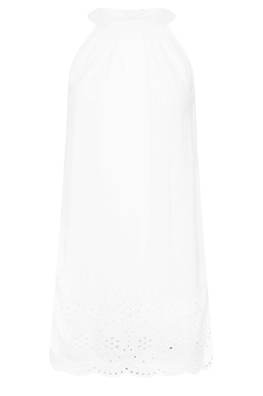 LTS Tall Women's White Broderie Anglaise Halter Neck Top | Long Tall Sally 6