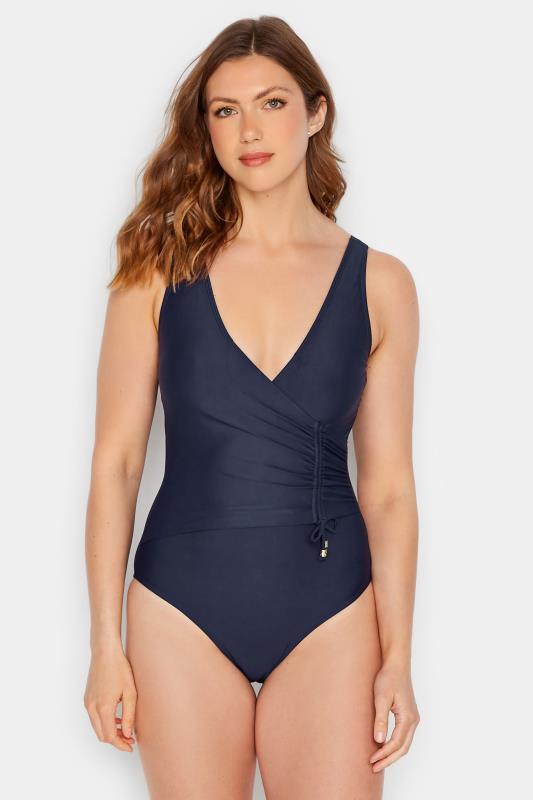 Tall  LTS Tall Blue Ruched Side Swimsuit