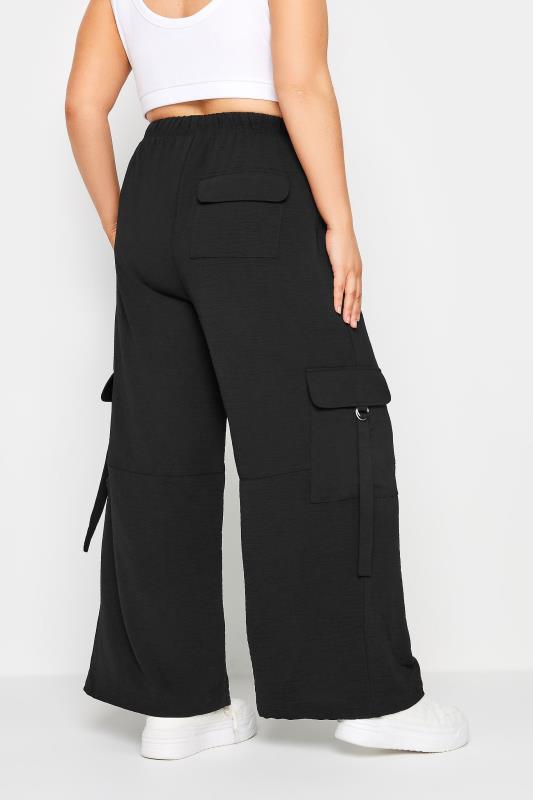 YOURS Plus Size Black Twill Cargo Trousers | Yours Clothing 3